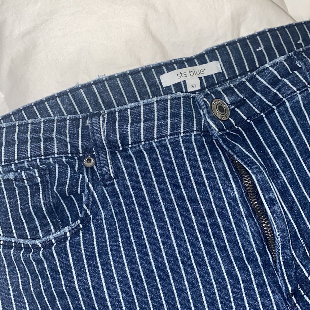 STS Blue striped jeans with frayed ankles